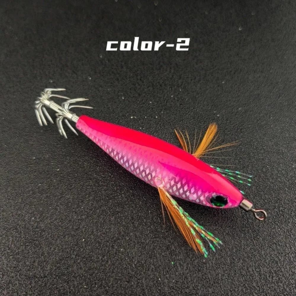 5pcs 5.5cm Size Squid Jig Lure 5Pcs Per Set UV Tinsel Material UV Tinsel Lure Luminous Design Sharp Umbrella Hook