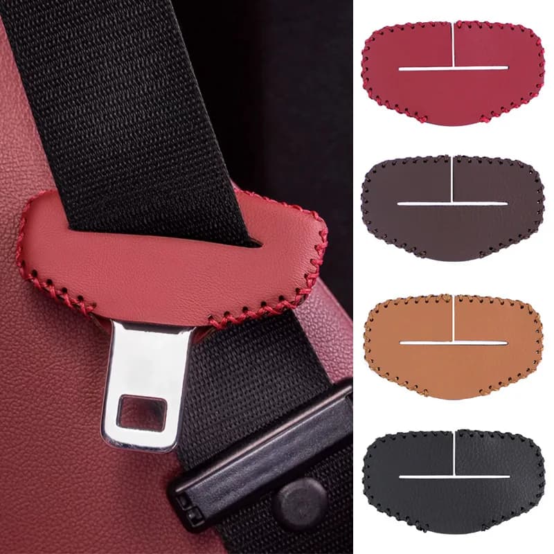 1PC Safety Belt Buckle for Car Protective Cover PU Leather Anti-collision Protective Cover Anti-scratch Supplies for Interior Editing