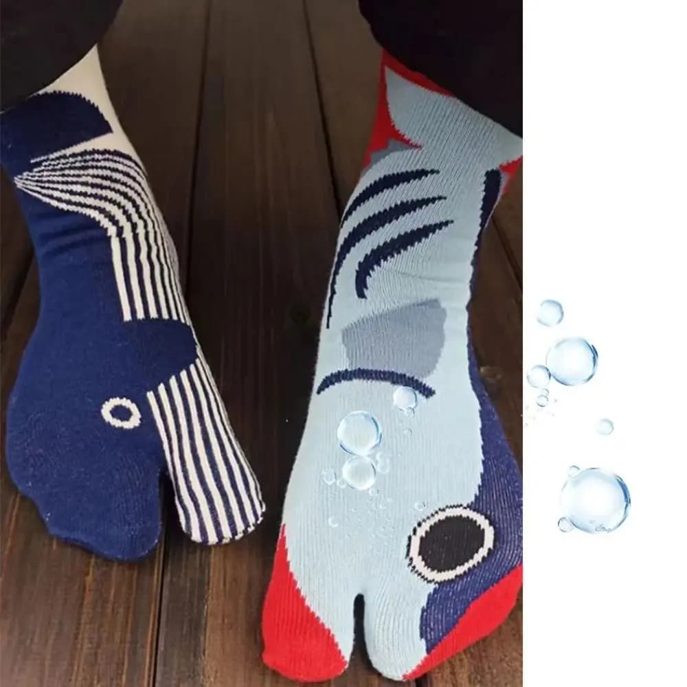 1 paio di calzini Tabi traspiranti regalo Calzini casual morbidi con motivo a pesci Calzini divertenti da indossare ogni giorno