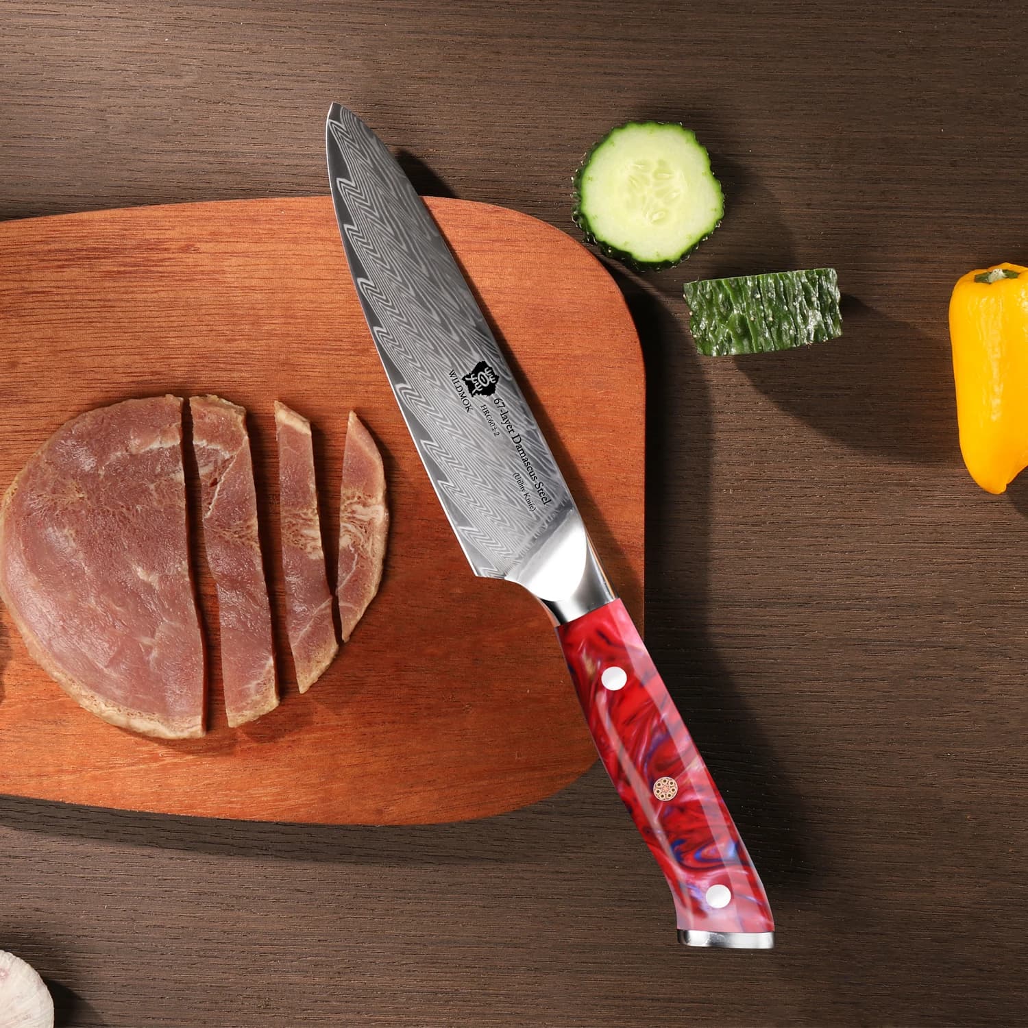 WILDMOK 5" multipurpose kitchen knife, super sharp multipurpose knife for slicing, multipurpose knife with resin handle