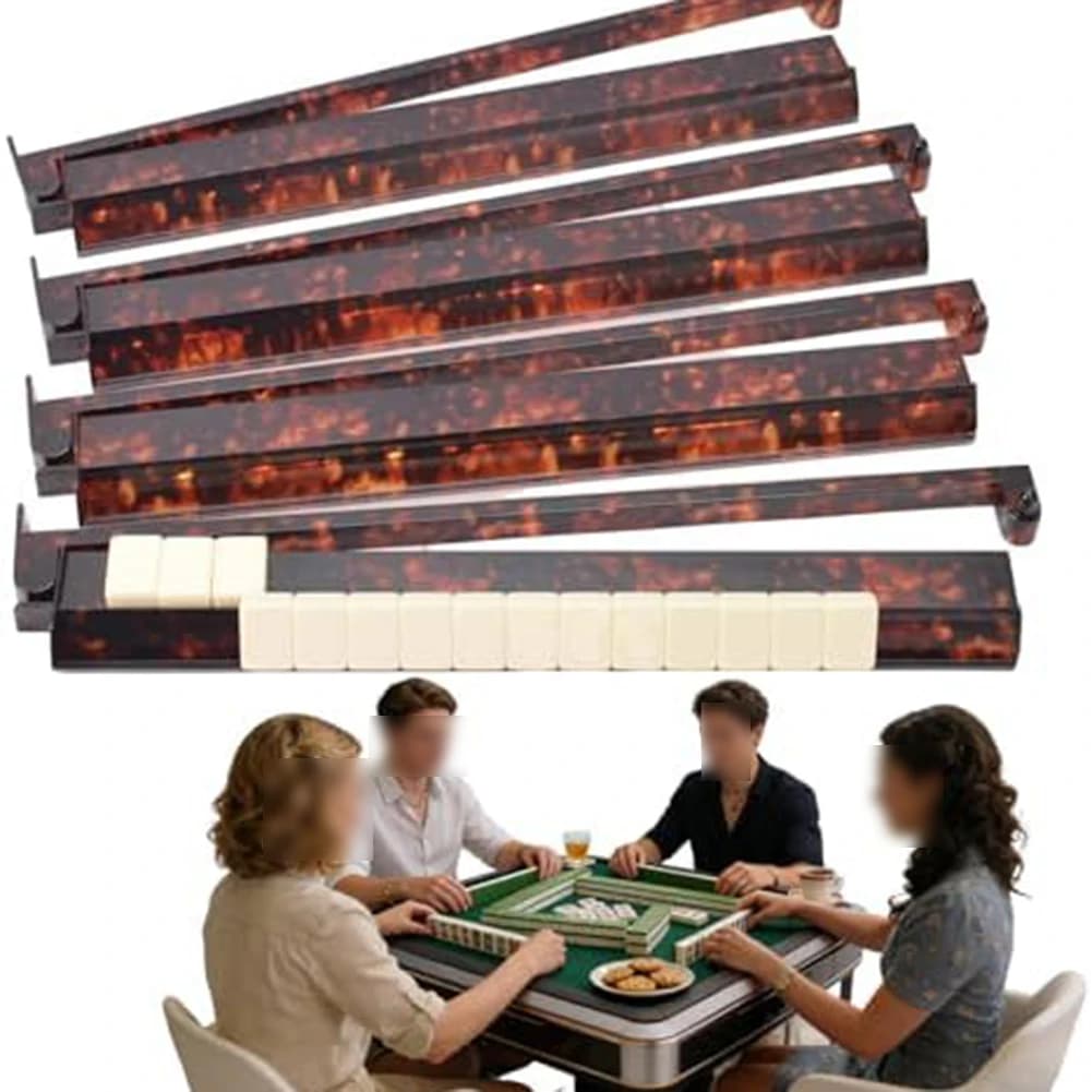 Set di Mahjong Notturno con Elegante Supporto in Acrilico, Scaffale Decorativo per Tessere Mahjong, Motivo Tartaruga