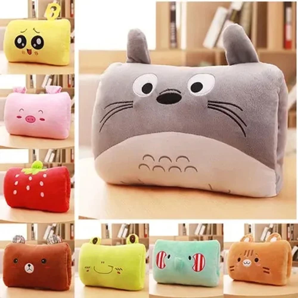 Cuscino Scaldamani a Forma di Cartone Animato, Morbido Peluche, Regalo Creativo per Bambini, Cuscino per Pisolino, Scaldamani da Viaggio, Cuscino per il Collo