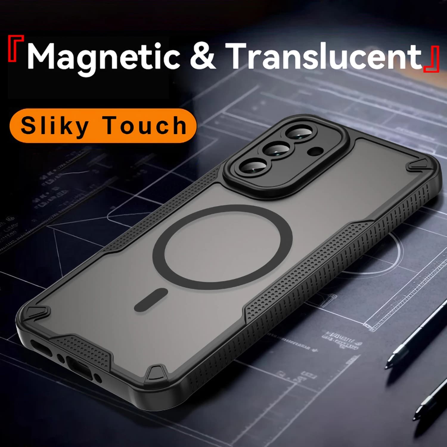 Custodia Magnetica Lusso Opaca Traslucida Antiurto per Galaxy A57 A56 A37 A36 A26 5G con Ricarica Wireless Magsafe