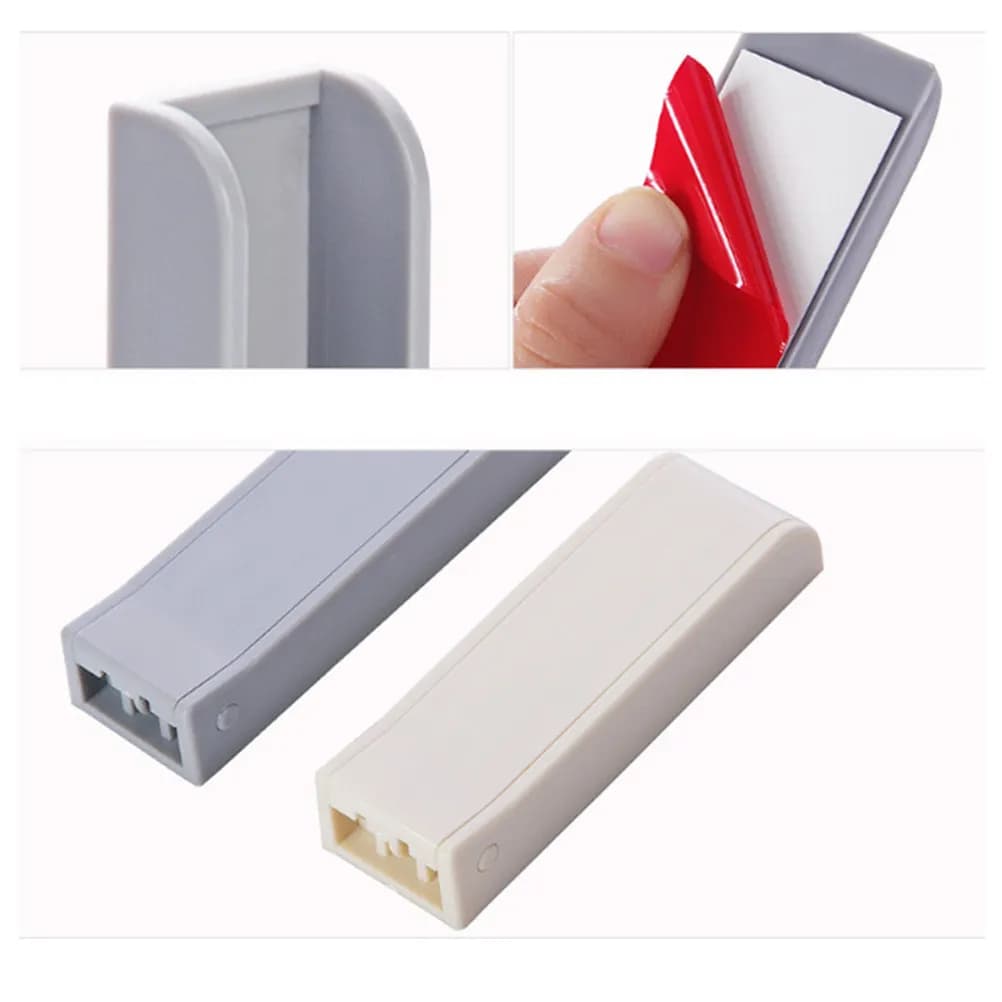 2Pcs Wall Hooks Foldable Plastic Self Adhesive Space Saving Clothes Hanger Hook Rack for Home Office Kitchen Bedroom Use Grey
