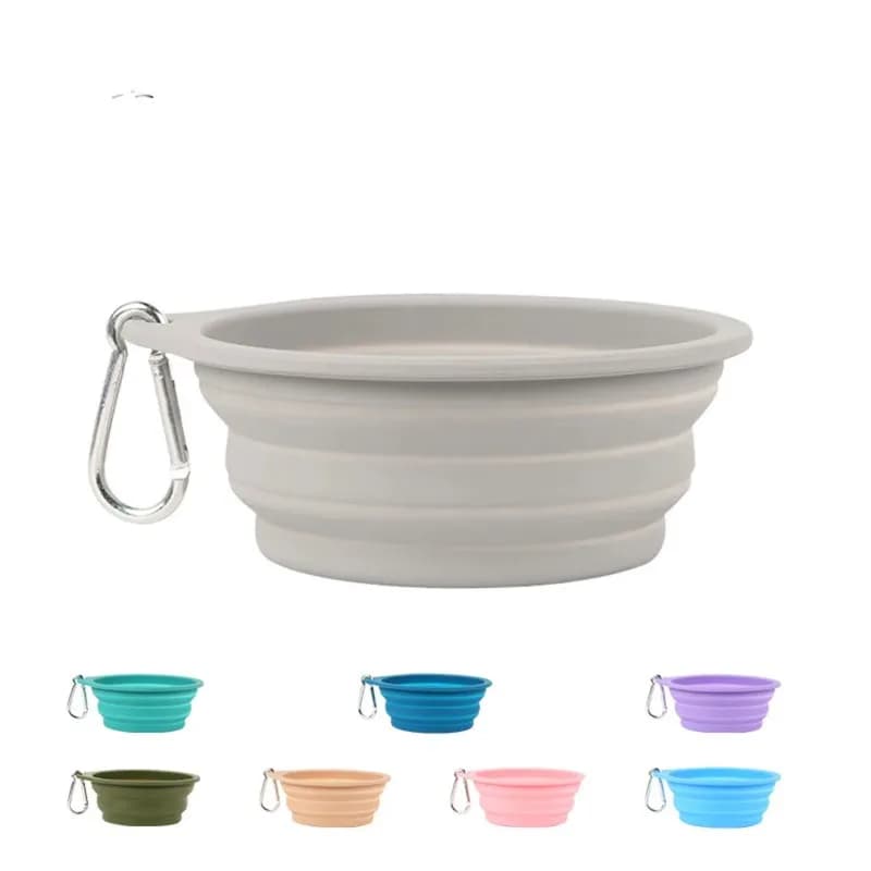 Ciotola Pieghevole per Cani 350/600ml, Contenitore Portatile in Silicone per Cibo da Viaggio, Ciotola per Cuccioli
