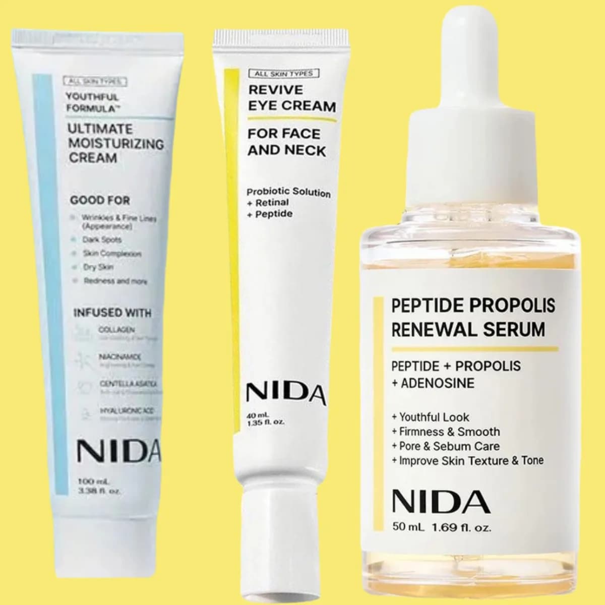 NIDA Propolis Peptide Facial Serum Nourishing Moisturizing Serum Face Original Skin Care Rejuvenation Firming&Smoothing Cream