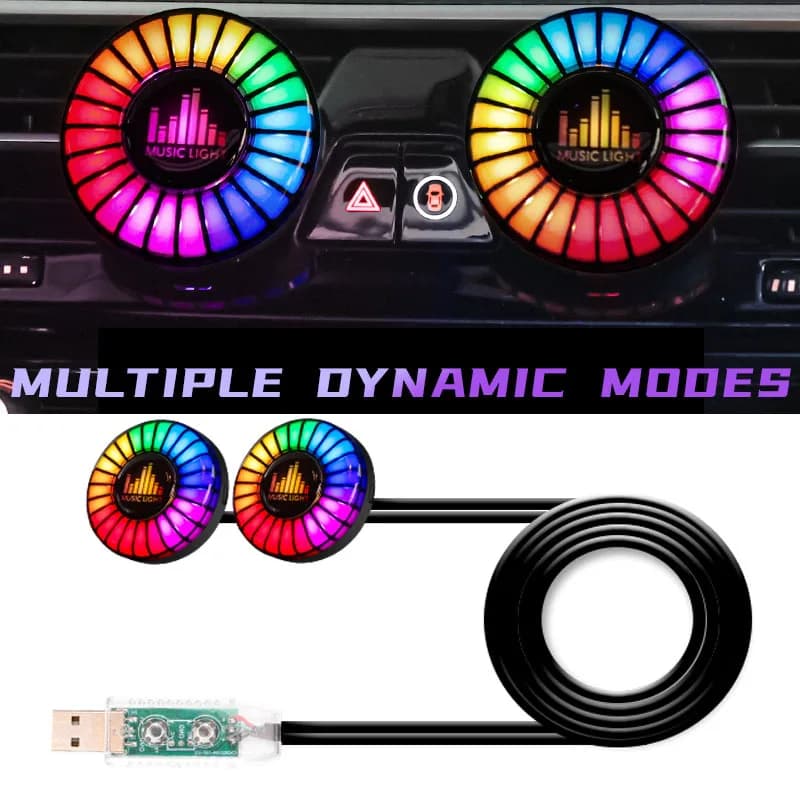 2 in 1 Smart RGB Pickup Lights LED 3D Lampada ambientale Controllo del suono Musica Ritmo Luci Deodorante per auto Gaming TV Creativo