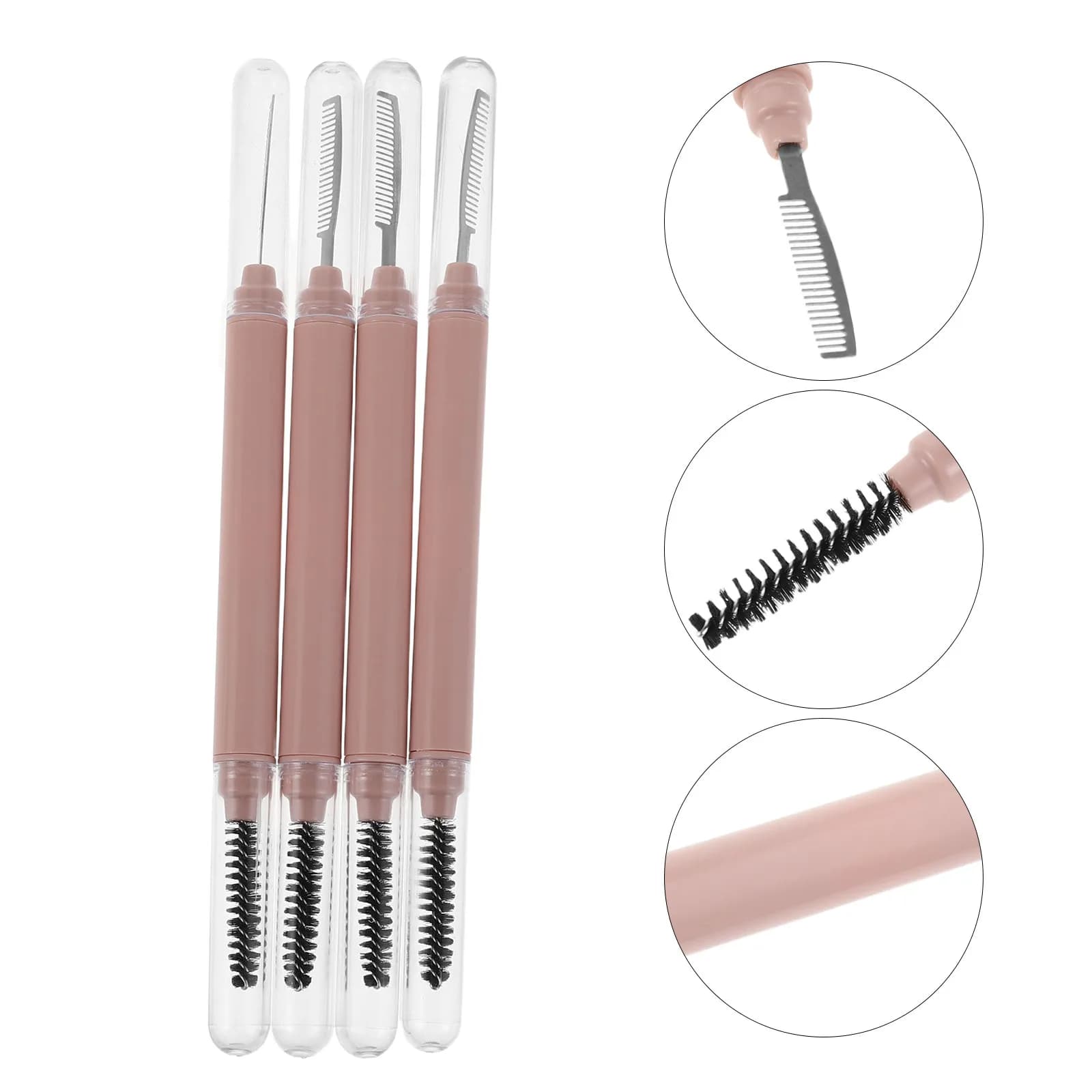 Set di 4 Pettini per Ciglia in Acciaio Inox con Cappuccio Protettivo, Separatore Portatile per Ciglia per Uso Domestico e Viaggi