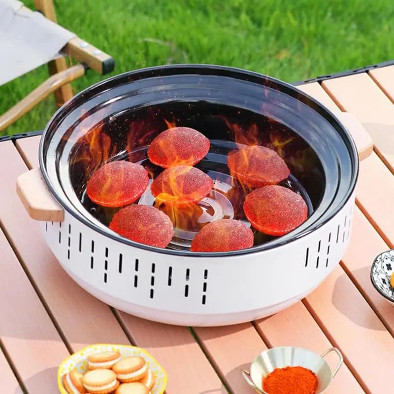 Small Charcoal Grill Food-Grade Stainless Steel Dense Mesh Net Small Barbecue Grill Outdoor Tabletop Grill Non-Stick Baking Tray