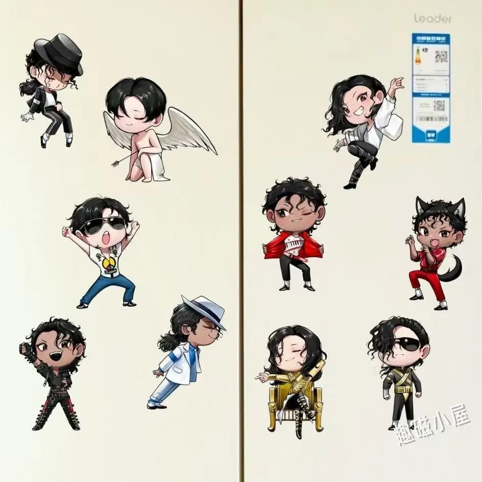 Q version Michael Jackson magnetic refrigerator magnet cute cartoon superstar rock pop peripheral gift soft magnetic sticker