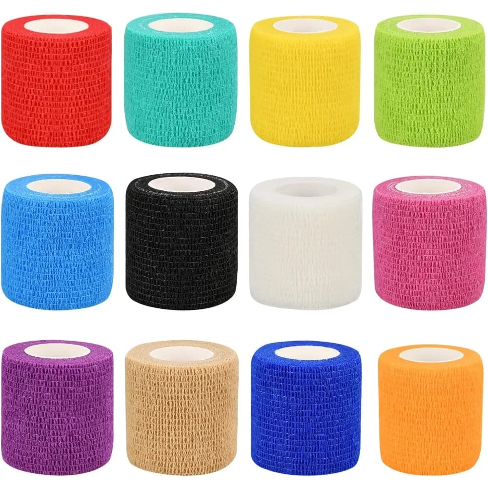 12/10pcs Colorful Sports Car Sticker Wrap Elastic Changing Tape Elastoplast For Ginocchio Pad Face Caviglia Palme Help Tool Kit For Hot Domestic Animals