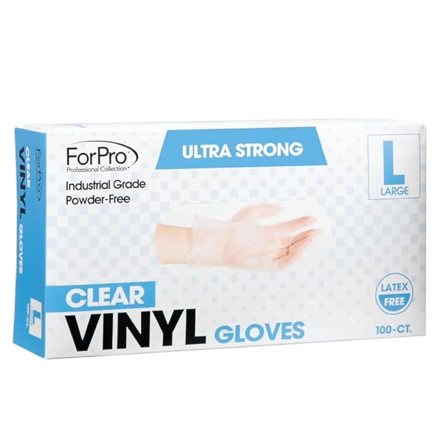 Guanti in Vinile Monouso, Grado Industriale, Senza Polvere, Senza Lattice, Adatti per Alimenti, Taglia Grande, Confezione da 100