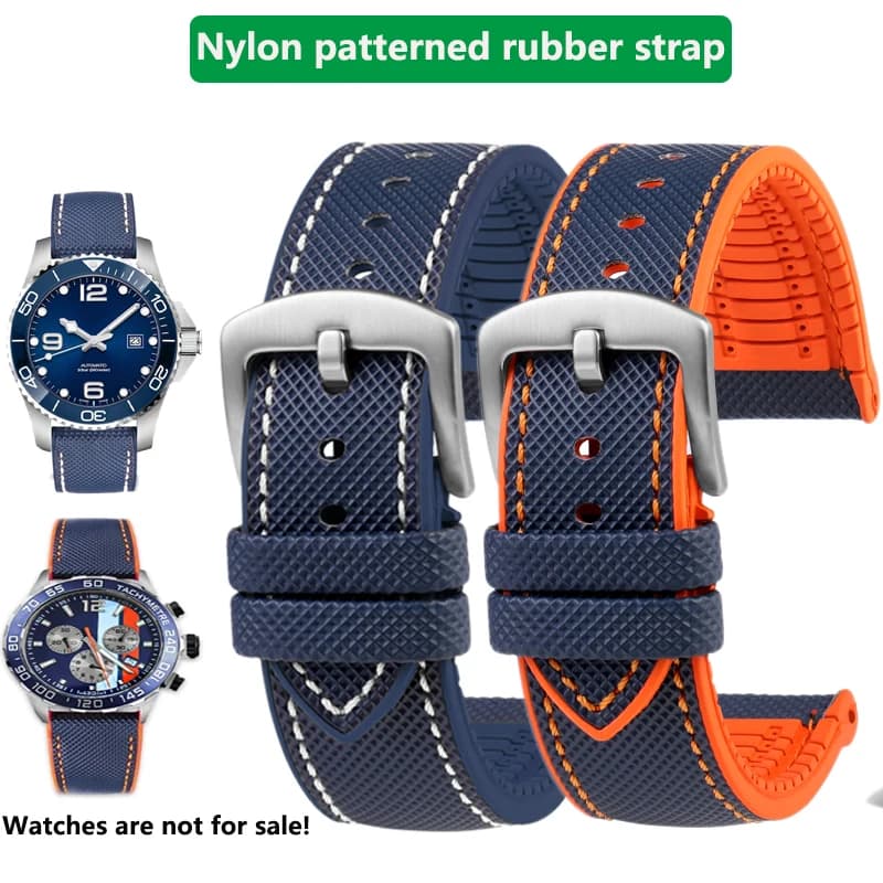 Morbido cinturino impermeabile per Longines TAG Heuer F1 Seiko Hamilton Casio serie cinturino inferiore in gomma di nylon 20 21 22 23mm braccialetto