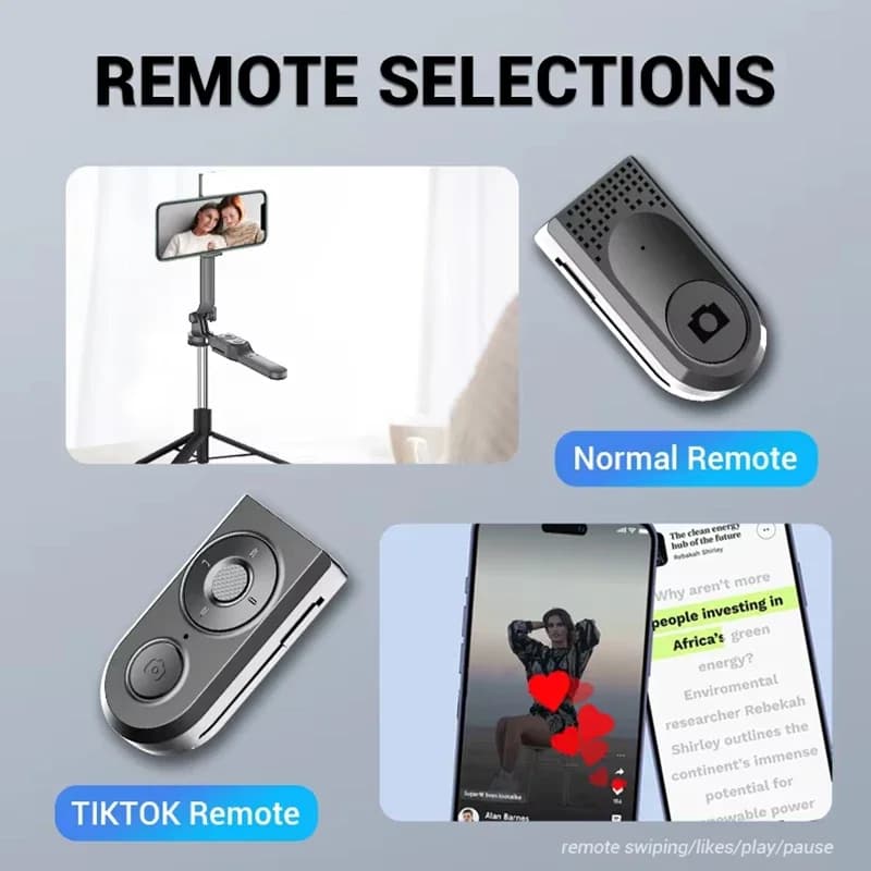 Bastone Selfie con Luce Integrata, Treppiede Estensibile, Telecomando Bluetooth Wireless, Supporto per Video e Trasmissioni Live, Stabilizzatore Portatile Anti-Vibrazione