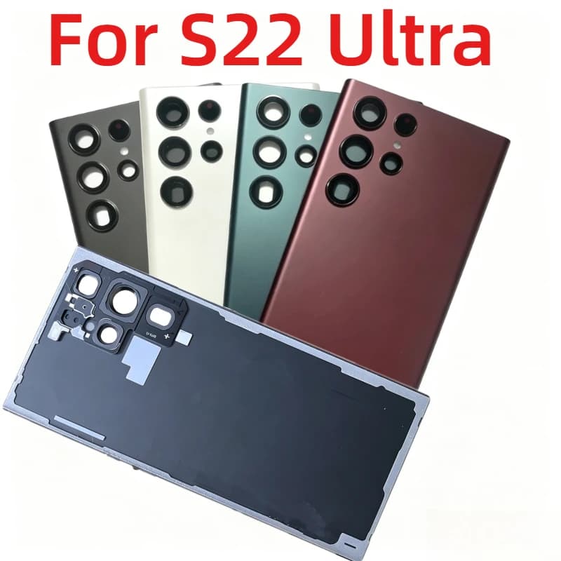 S22Ultra Glass Battery Cover Rear Door Housing Panel Case Camera Lens Parts For Samsung S22 Ultra SM-908 Battery Cover