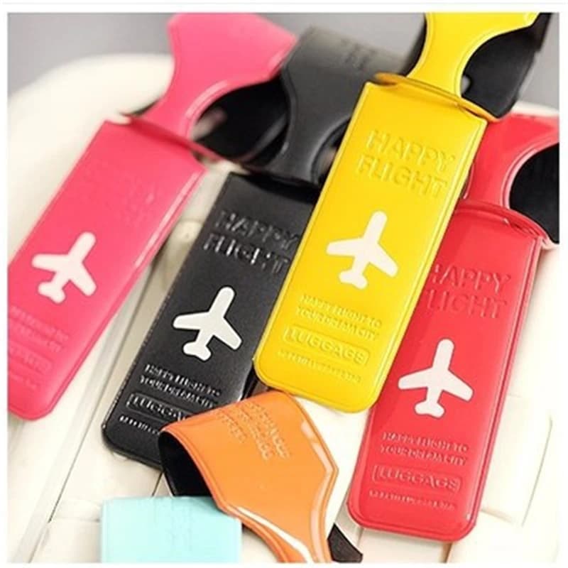 1/6 pezzi etichetta per bagagli portatile in tinta unita porta valigia per bagagli creativi etichette per imbarco etichetta accessori da viaggio