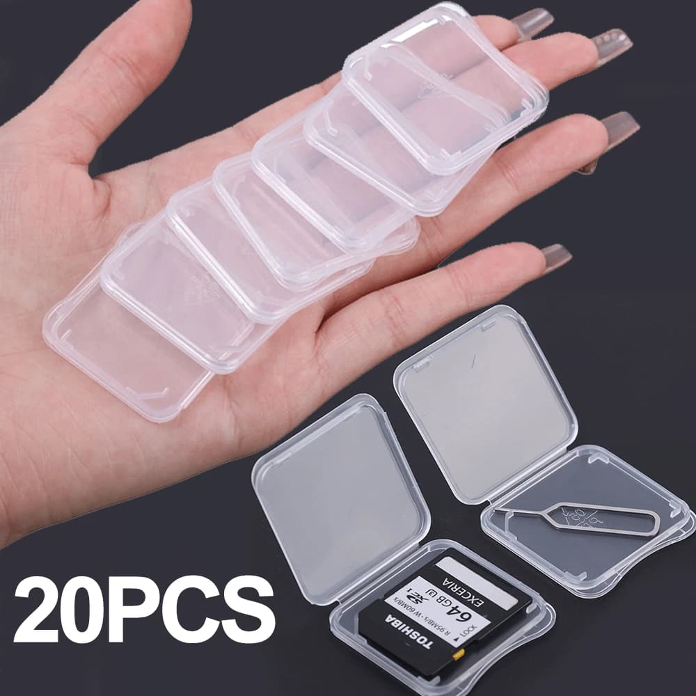 Custodia trasparente per scheda di memoria SD Scatola porta lettore di schede Scatole portaoggetti Scheda Micro SD TF Custodia protettiva in plastica trasparente