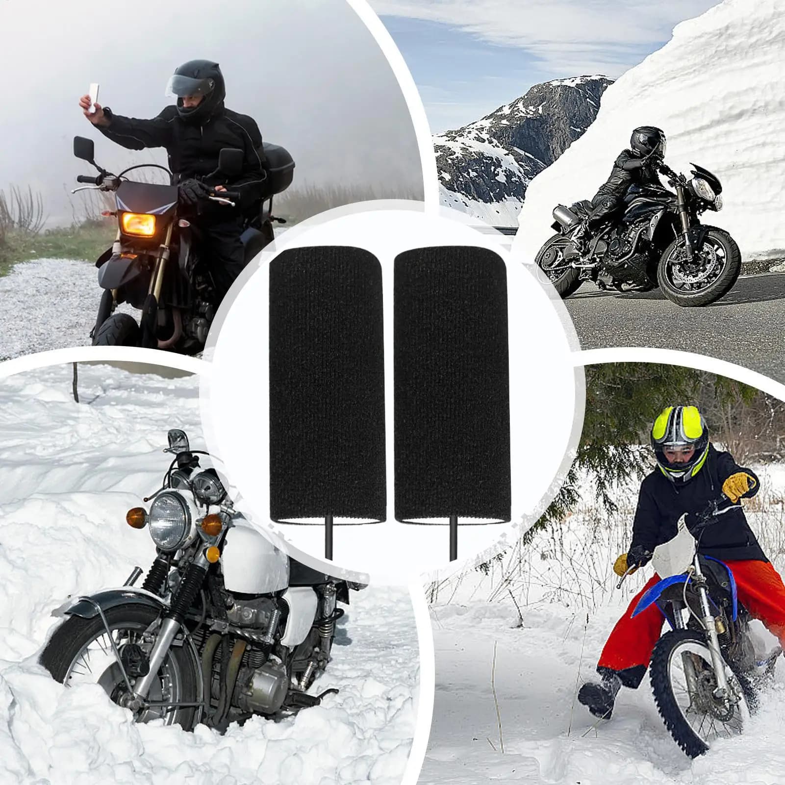 Copri impugnatura per moto riscaldato Accessori per il riscaldamento della moto Riscaldatore per manubrio per motoslitta per adulti Uomini Donne Ciclisti