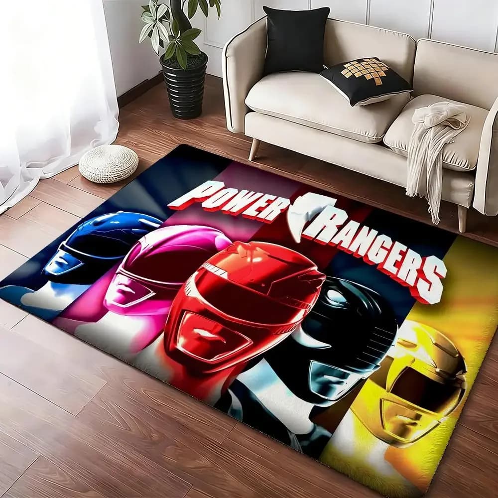 TV M-Mighty M-MorphinS Power Rangers Thickened Absorbent Non-Slip Floor Mat Bedroom Living Room Door Mat Flannel Rug