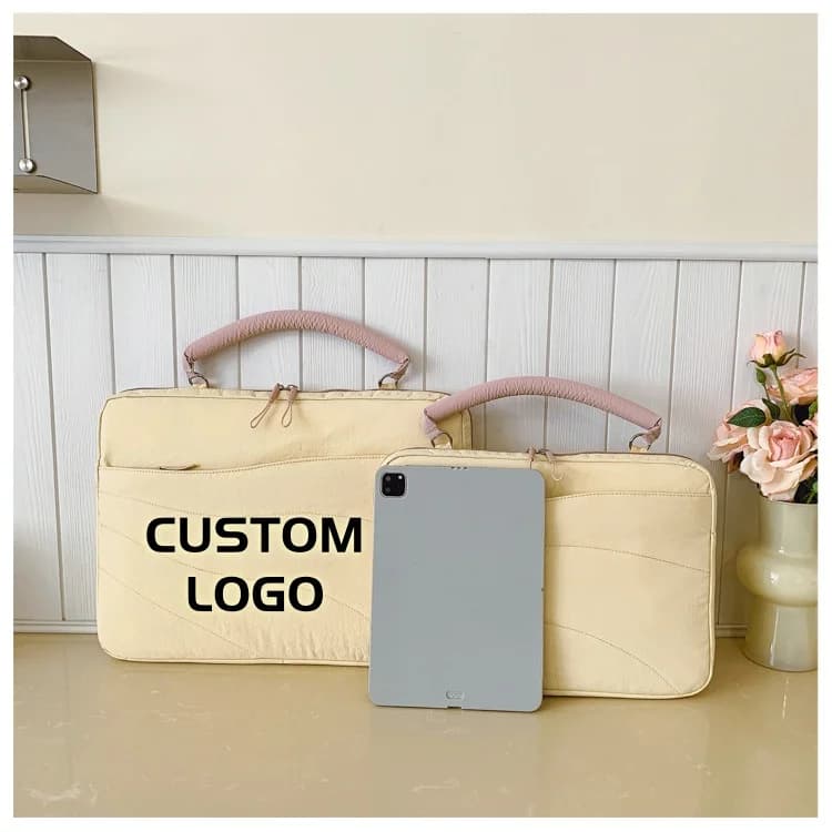 Custodia per Laptop Personalizzabile con Logo, Borsa Imbottita per Computer Portatile con Manico, Custodia Antiurto per Tablet per Ufficio e Scuola
