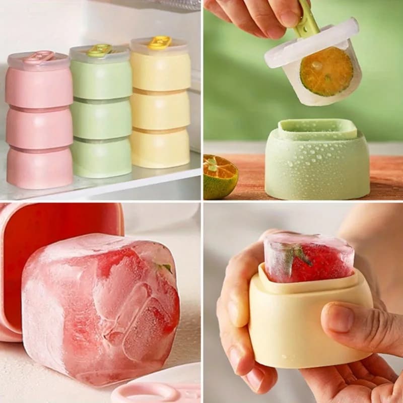 5 pezzi in silicone quadrato a cubo singolo stampo per ghiaccio da cucina scatola per la produzione di ghiaccio facile da sformare strumento per la produzione di ghiaccioli per forniture per bevande cocktail