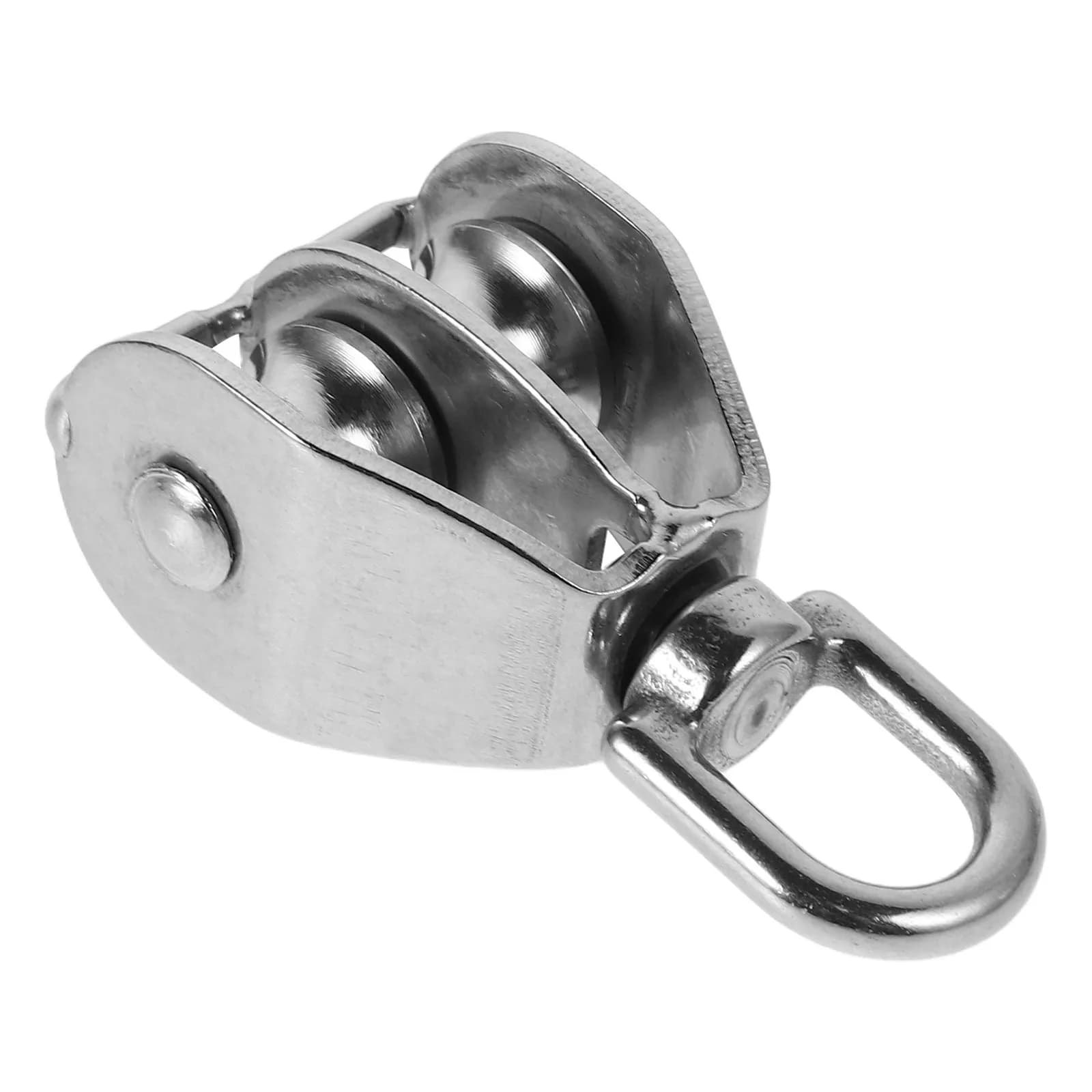 Heavy Duty Marine Stainless Steel Dual Pulley Block Traction Rope Cable Wire Lifting Equipment Mini Stainless Steel Pulley
