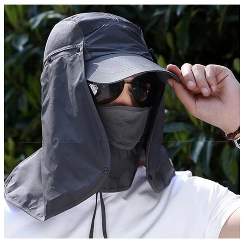 Cappello da sole all'aperto protezione UV paraorecchie copricollo pesca caccia escursionismo berretto Unisex per il tempo libero cappello da Safari con visiera rimovibile