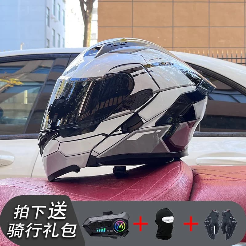 Orz-991 helmet - men's and women's electric motorcycle helmet with personalized Bluetooth, winter season all-weather warm helmet