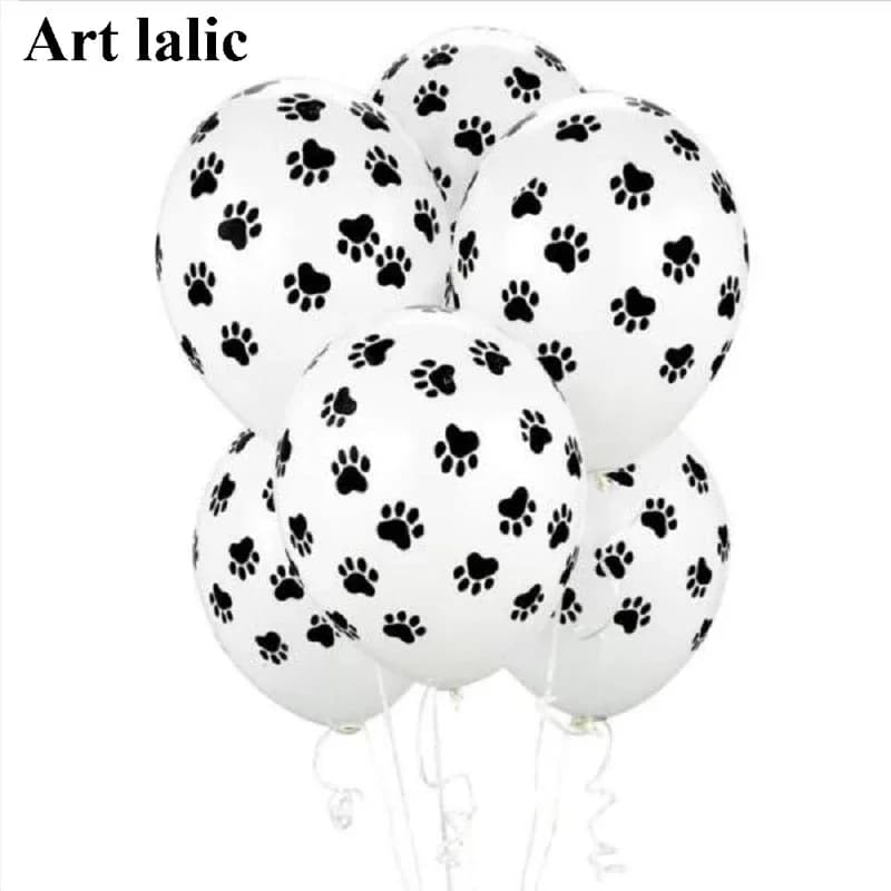 20 Forniture per feste Palloncini in lattice da 12 pollici Compleanno per cani Bambini Baby Shower Palloncino Decorazione Giocattoli Stampa zampa