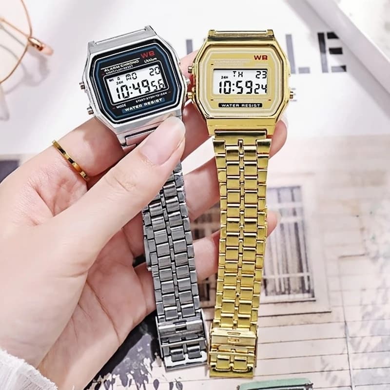 Women's Digital Multifunction LED Watch Retro unisex F91W Women's Electronic Wrist Watch Stainless Steel