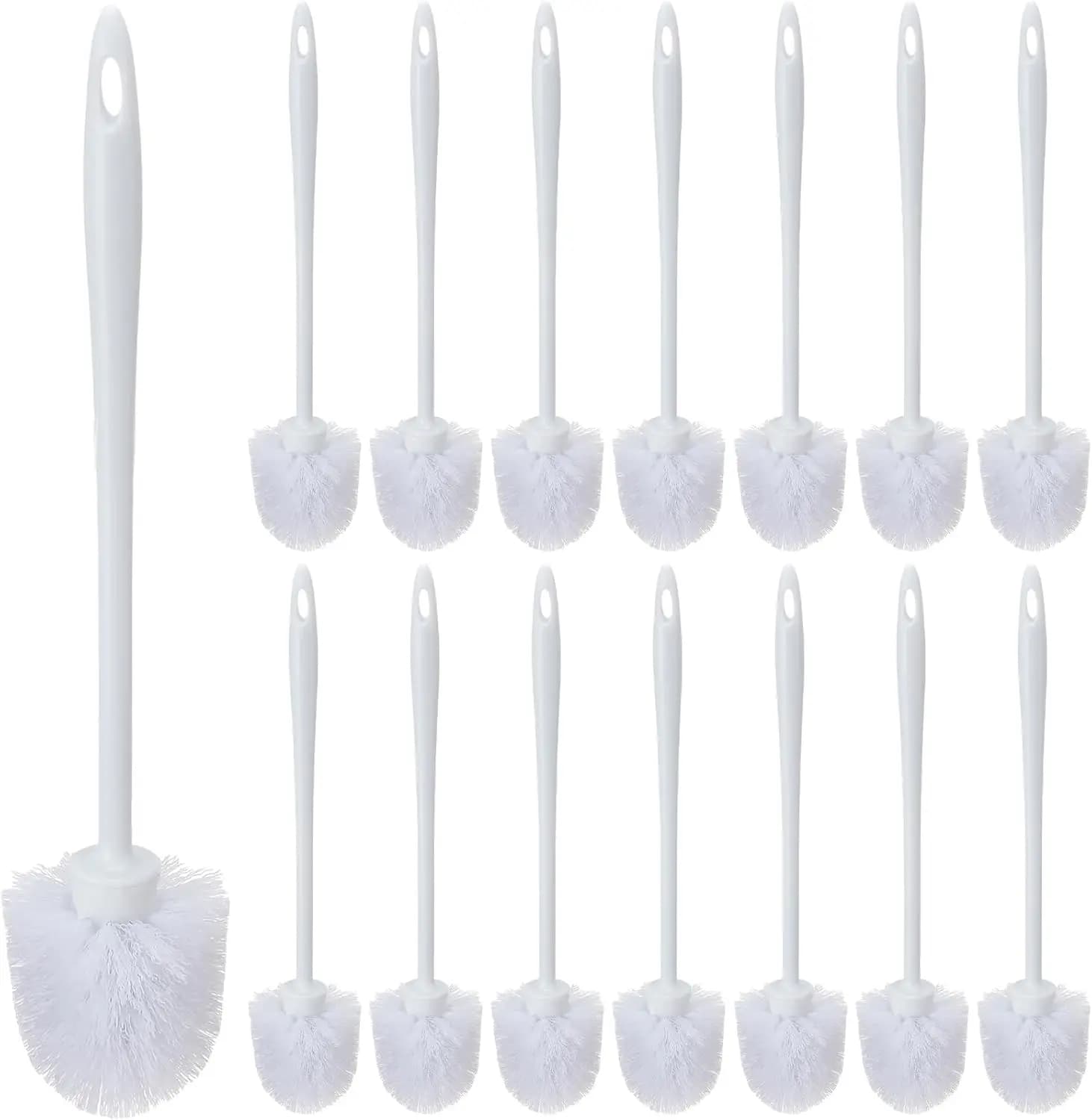 Set di 15 Pezzi per Pulizia WC Professionale, Spazzola Lunga 36 cm per Bagni Commerciali