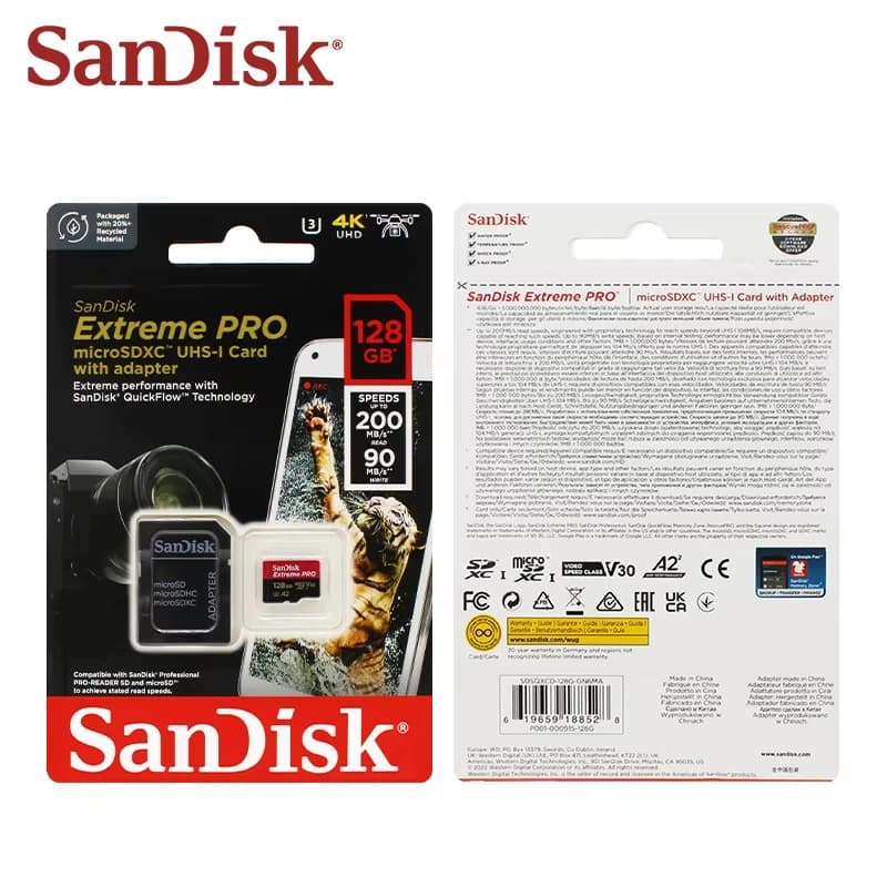 Scheda di Memoria Originale Sandisk 512GB 256GB 128GB 64GB 32GB TF Micro SD Classe A1-10 UHS-1 Memoria Flash Microsd