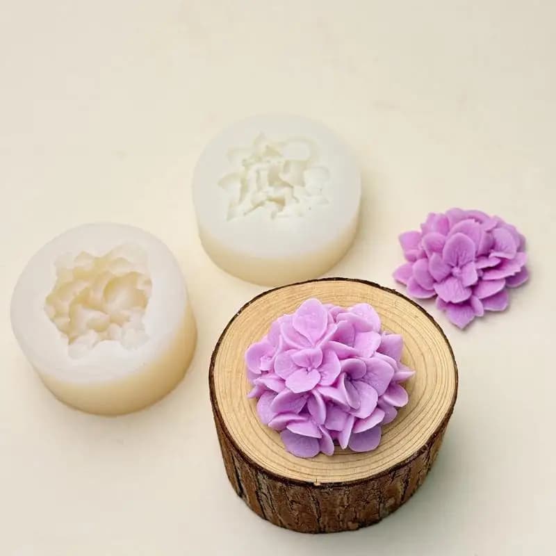 Stampo in Silicone a Forma di Fiore di Ortensia per Candele Aromaterapiche, Gesso, Resina, Argilla, Decorazione Torte e Pasticceria
