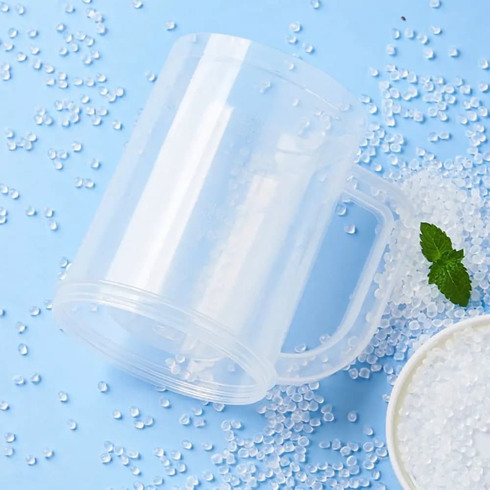 con manico Frigorifero liquido Tazza congelata PET/PP Tazze da ghiaccio per congelatore a doppia parete da 20 once Tazze da birra trasparenti addensate