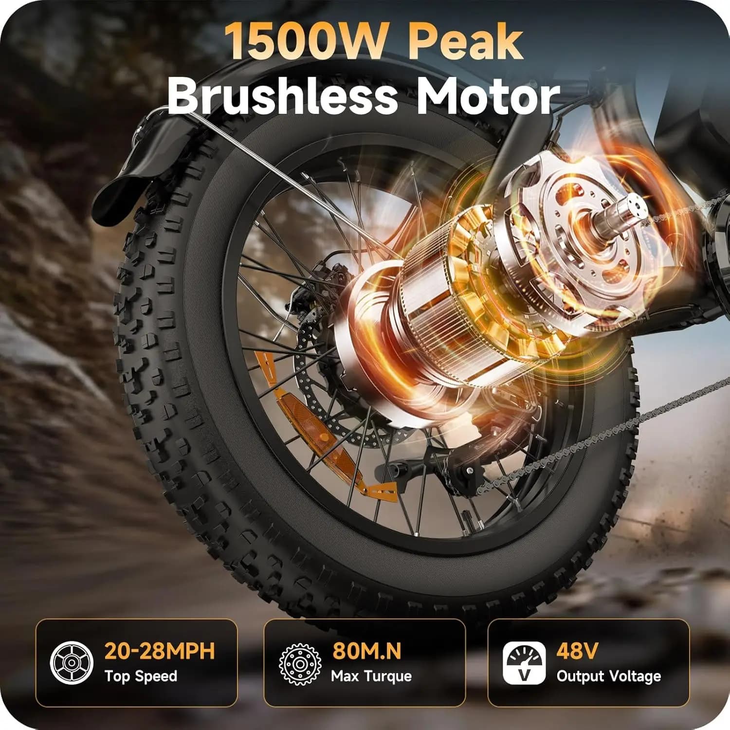 Bici Elettrica da Fuoristrada per Adulti - Potenza Massima 1500W/3000W, 28-35MPH, 48V/52V 15.6Ah/25Ah/40Ah, 70-120, Personalizzabile
