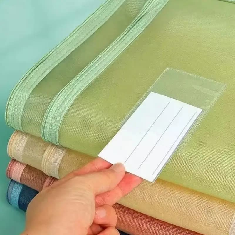 Y1UB Borsa per documenti a doppio strato con finestra per etichette Buste trasparenti per libri Borsa per cartelle
