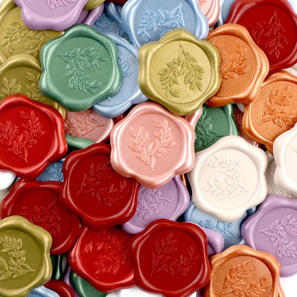 20 adesivi con sigillo per buste per invito a nozze di eucalipto, adesivi con sigillo di cera in 10 colori adesivi autoadesivi con oliva