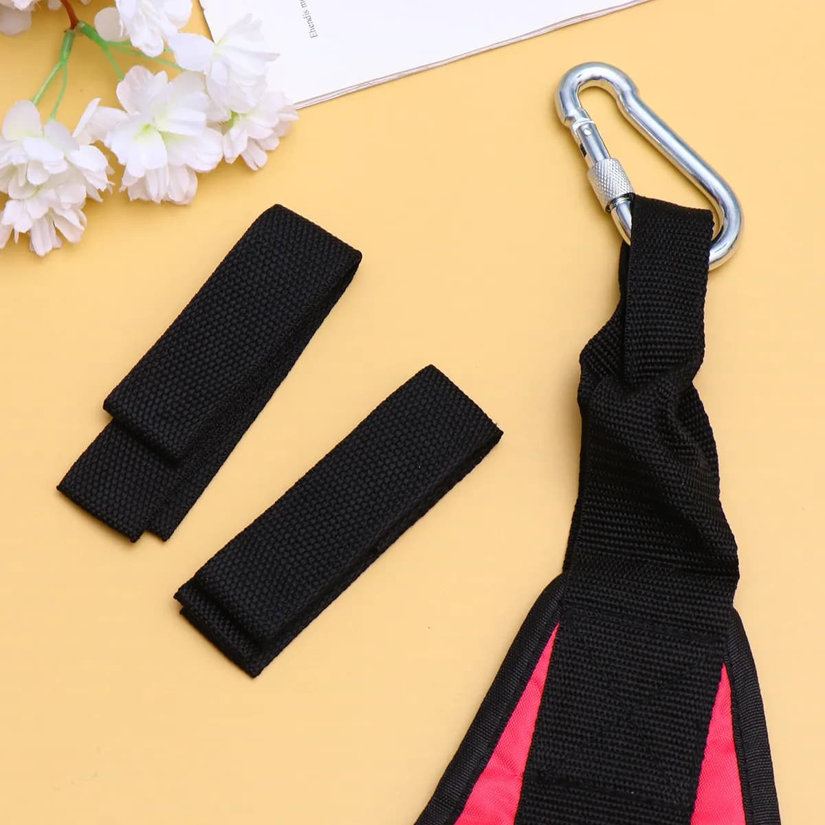 Set Professionale di Cinghie per Esercizi Addominali in Nylon Resistente, Compatibili con Barra Standard per Trazioni e Sollevamento Addominali