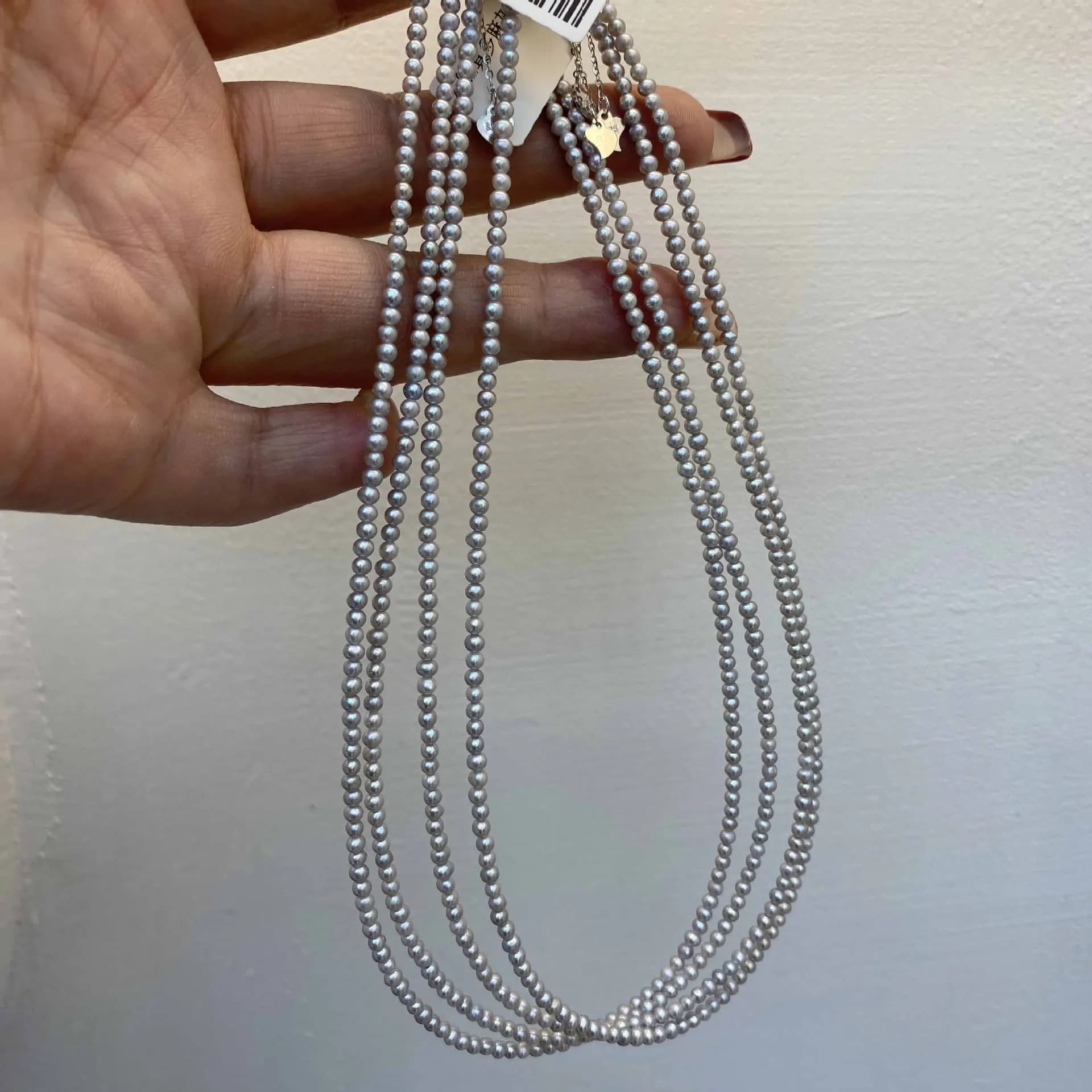2-3mm Tiny Grey Mini Freshwater Baroque Pearl Choker Necklace Simple Clavicle Chain Elegant Women Wedding Bridesmaid Fashion New