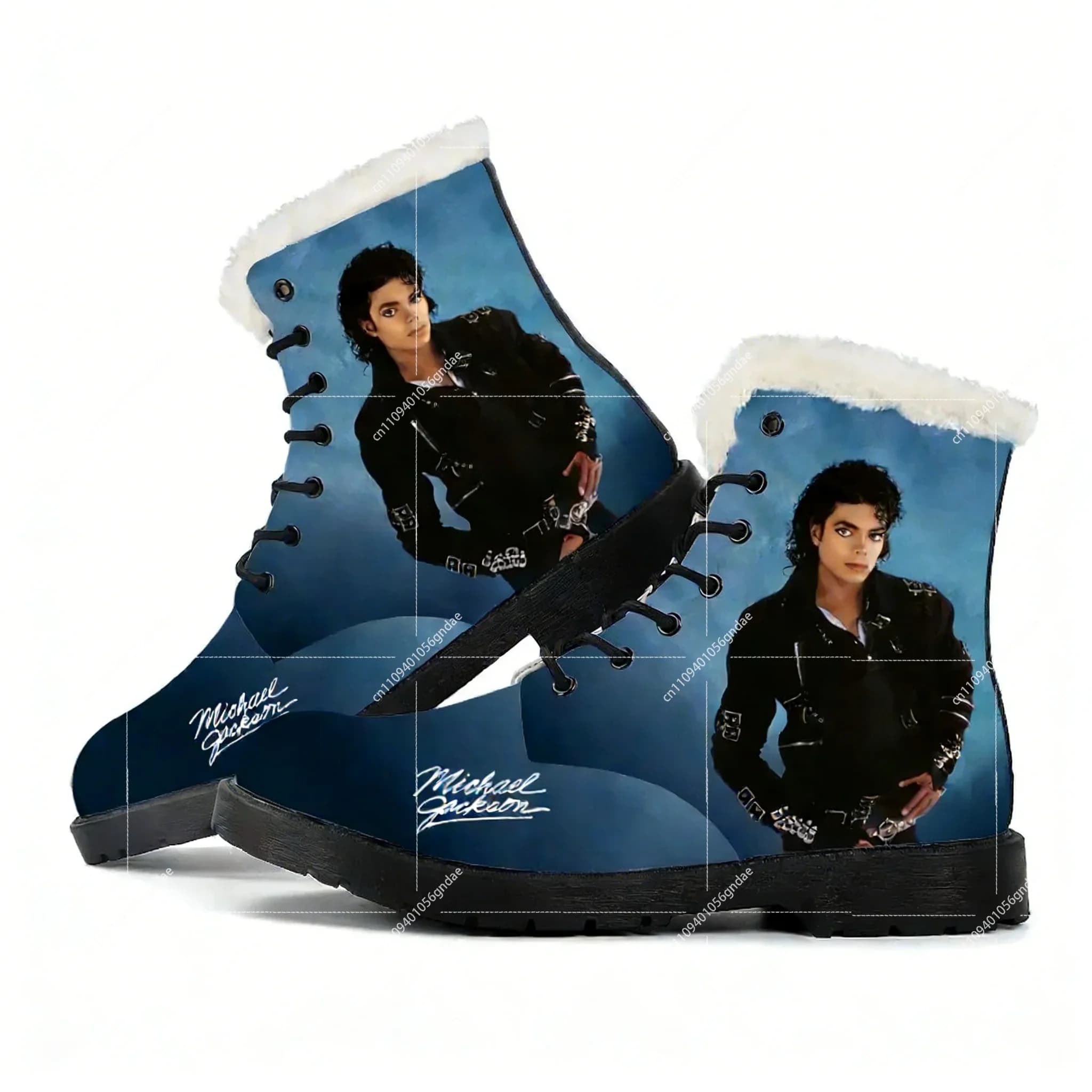 Stivali in Peluche di Michael Jackson per Uomo e Donna, Scarpe da Escursionismo Impermeabili per Cantanti e Ballerini, Stivali Casual Leggeri Personalizzabili