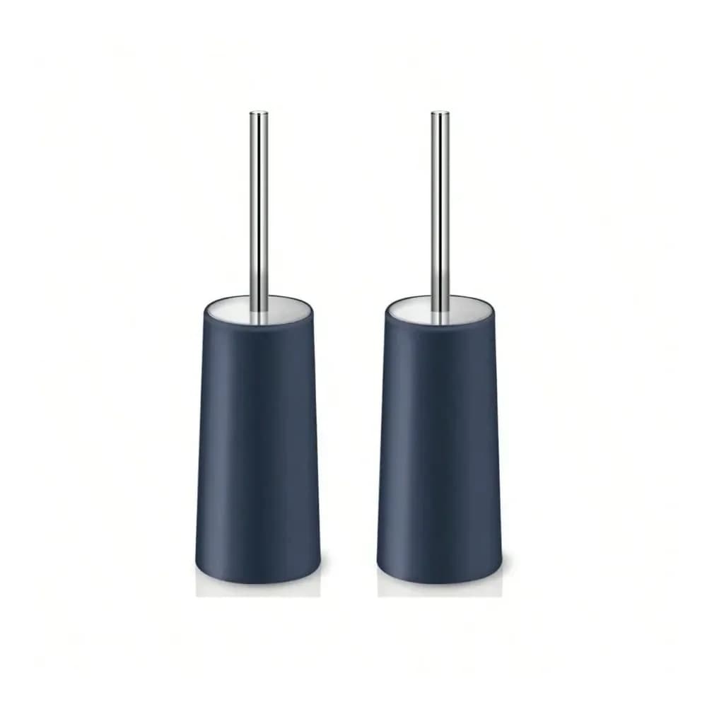 Spazzola e supporto, confezione da 2 spazzole per WC con manico lungo in acciaio inossidabile 304, spazzola per WC ergonomica, elegante