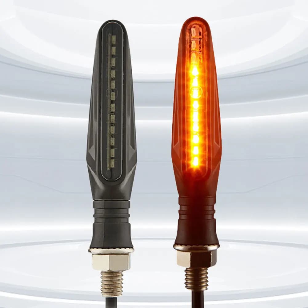 2 Pezzi Indicatori di Direzione LED per Moto, Luci Diurne Impermeabili 335SMD, Lampeggianti per Moto e Bici da Spiaggia