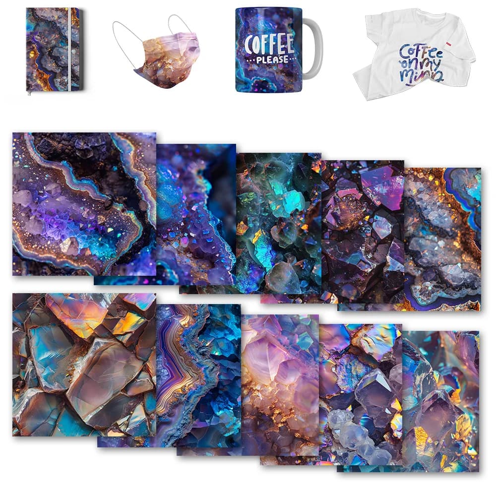 Lucky Goddness Crystal Transfer Vinile Carta Inchiostro 12x12 "Marmo Sublimazione Carta Trasferimento per Sottobicchieri Tazze per Tazze Presse Fai da Te