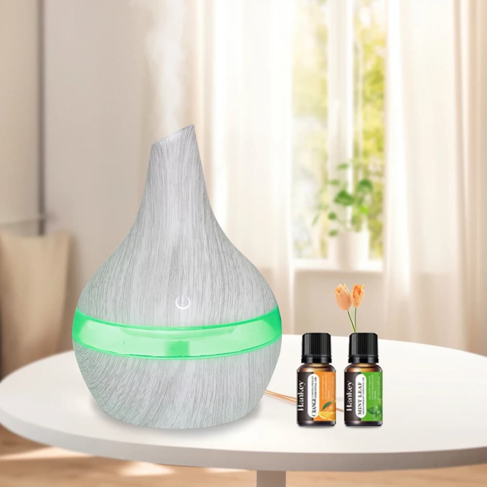 Umidificatore a nebbia fredda ad ultrasuoni e diffusore di oli essenziali 300 ml, alimentato tramite USB, spegnimento automatico, funzionamento silenzioso per il relax e lo sl