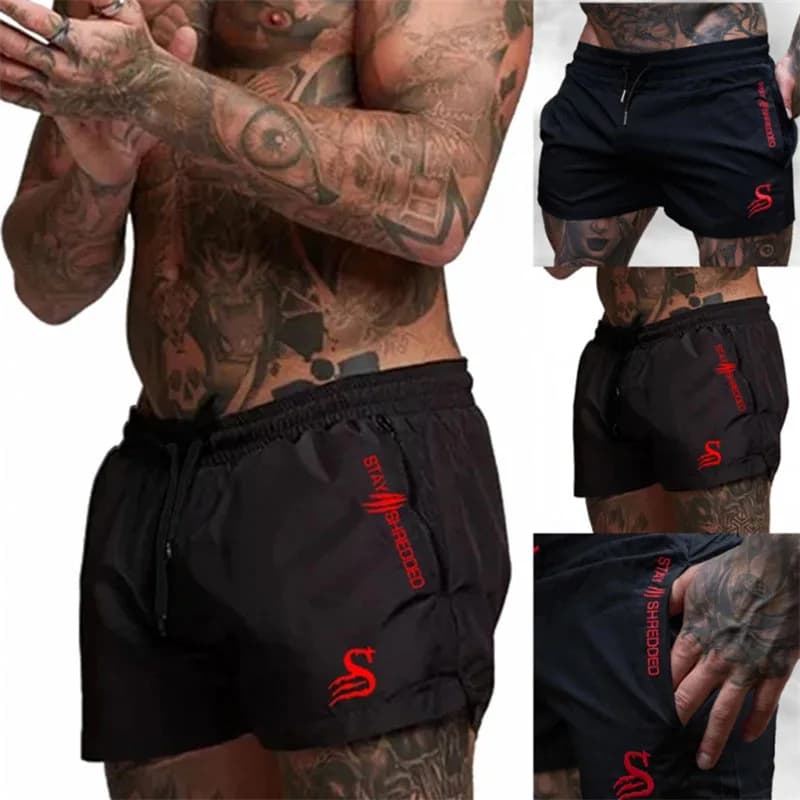 Pantaloncini da Uomo, Pantaloni Sportivi a Tre Quarti, Pantaloni da Fitness Estivi, Traspiranti e ad Asciugatura Rapida, Elasticizzati