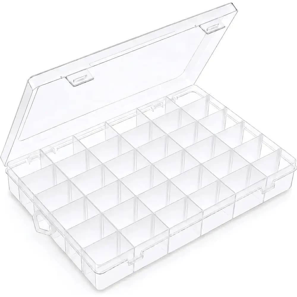 Organizer Storage 36 Grid Tackle Box Adjustable Dividers