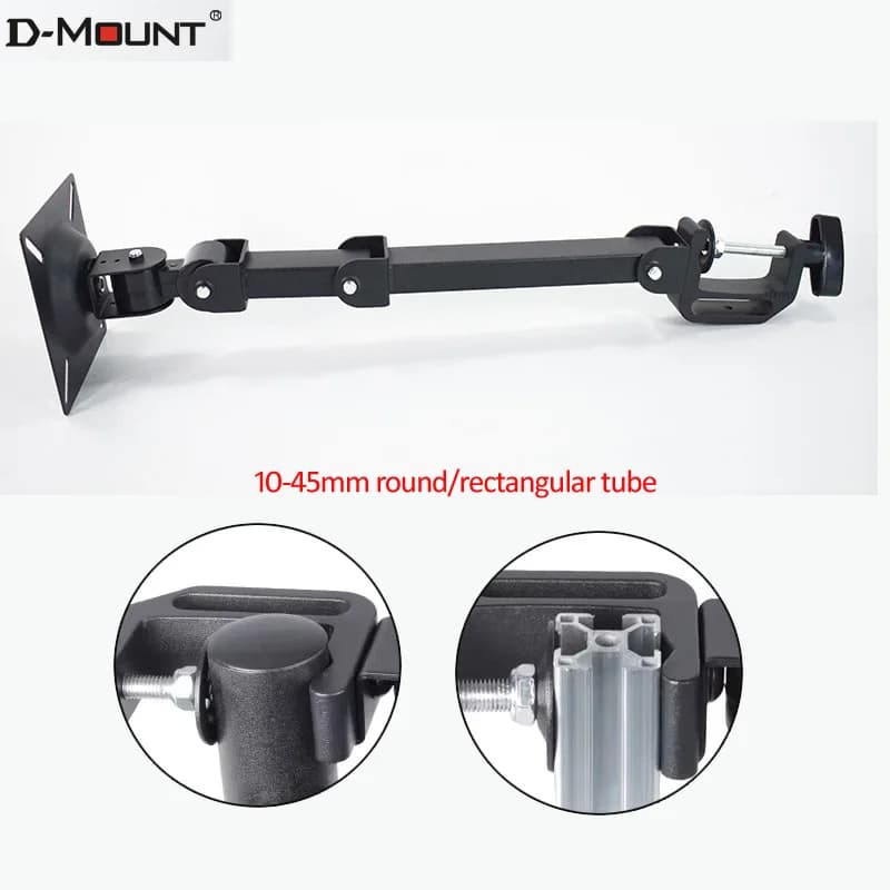 10 kg LCD-5T-L braccio lungo 10mm-45MM montaggio su tubo parti di montaggio per monitor a movimento completo 10 "24" 27 "staffa da parete LCD girevole inclinabile 360 ruota