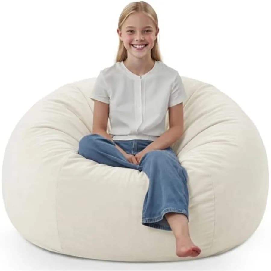 Poltrona Sacco da 2 Piedi, Comoda Poltrona Sacco con Imbottitura in Memory Foam, Divano Sacco Morbido con Rivestimento in Velluto Olandese, Poltrona Sacco a Goccia