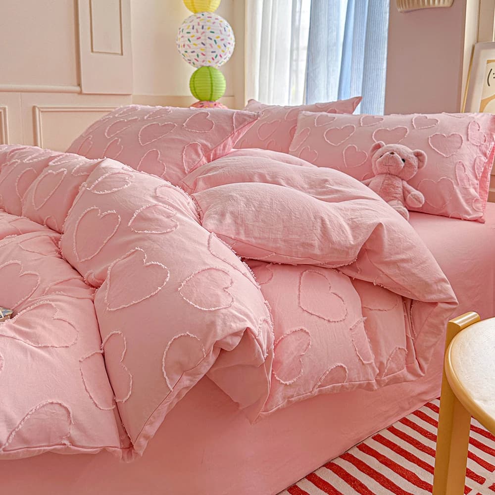 Duvet Cover Bedding Set Twin Full Queen King Size 135x200 Nordic Quilt Cover 240x220 Double Single Heart Bed Linen 200x200