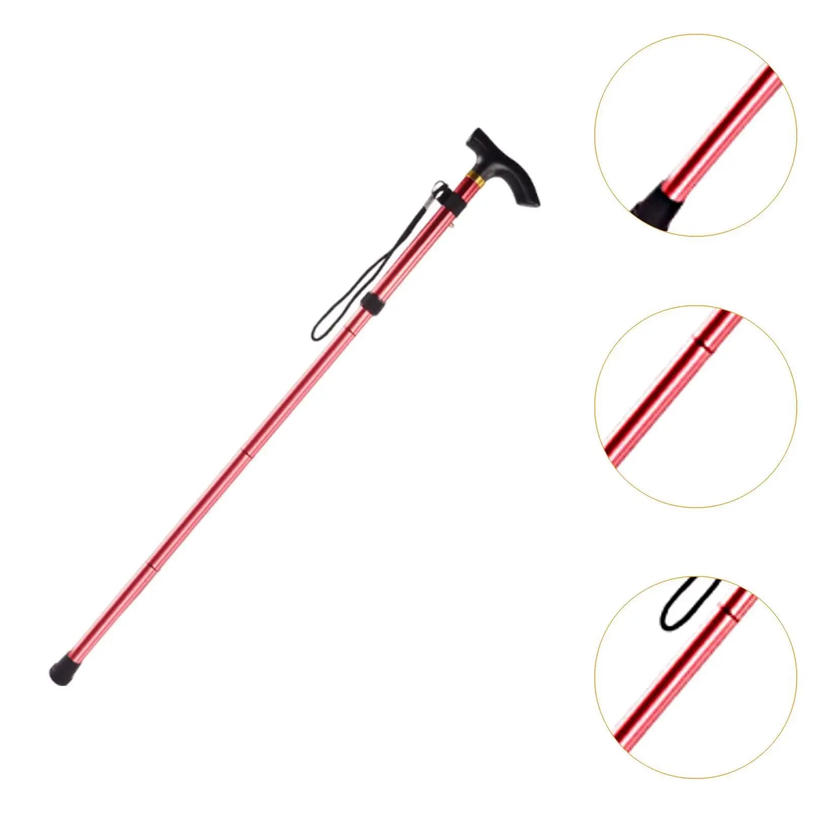 Compact Retractable Walking Stick Foldable Outdoor Hiking Cane Ergonomic Handle Aluminum Trekking Pole for Men Women